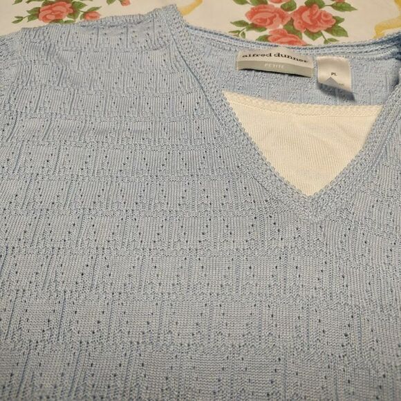 New Alfred Dunner Blue  Short Sleeve Top Size Women's Petite L - Picture 3 of 3